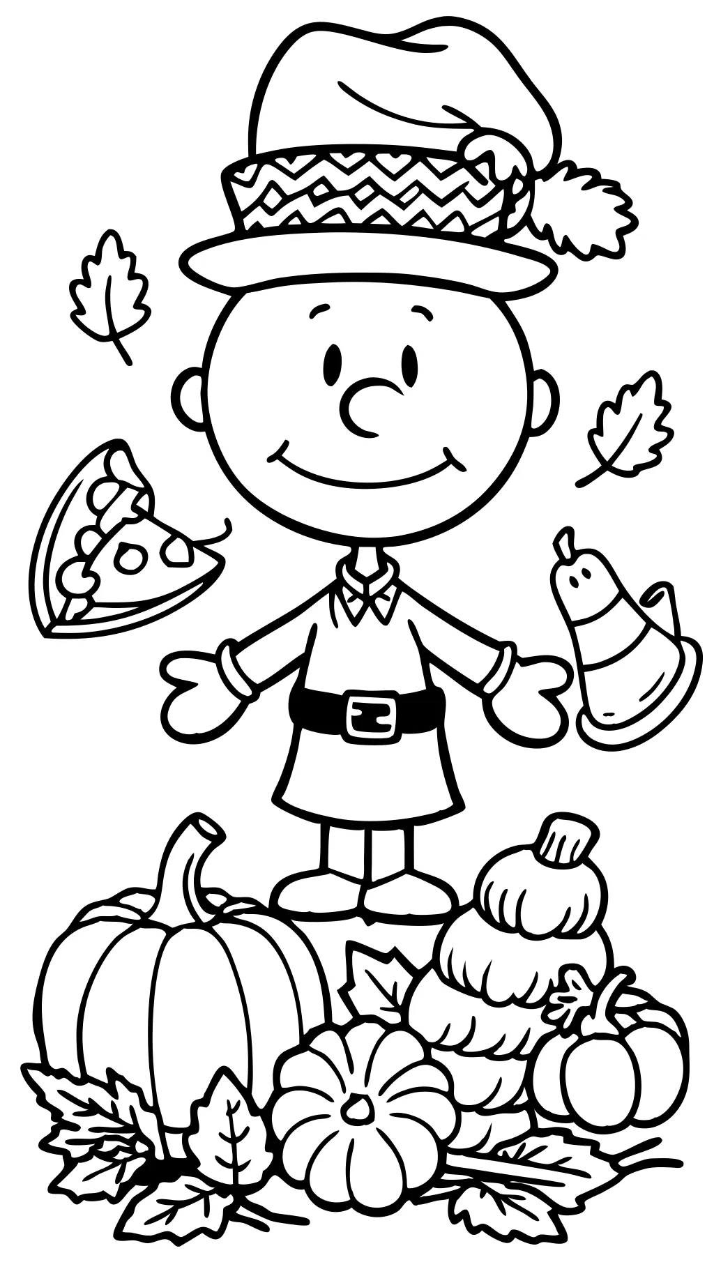 Charlie Brown Coloring Pages Acción de Gracias